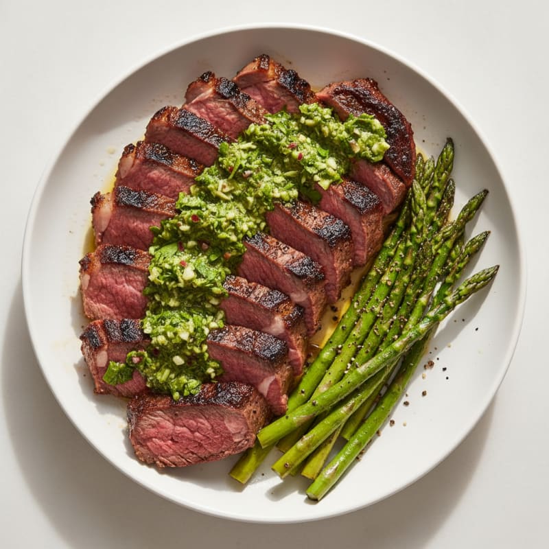 Smoky Grilled Steak with Zesty Chimichurri