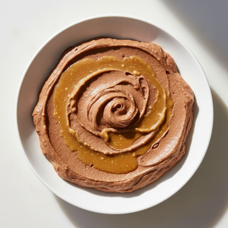 Silky Chocolate Protein Mousse with Almond Butter Swirl