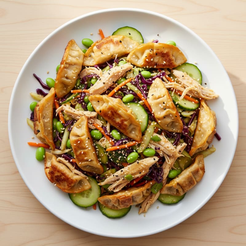 Pan-Seared Chicken Gyoza Salad