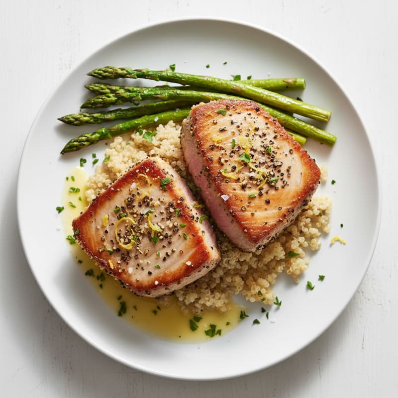 Golden Pan-Seared Tuna with Zesty Lemon