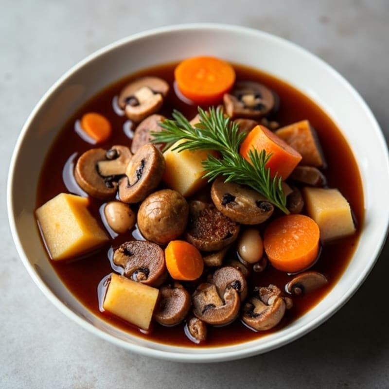 Hearty Mushroom and Red Wine Stew with Root Vegetables
