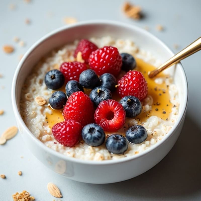 Creamy Greek Yogurt Oats with Chia Seeds and Mixed Berries