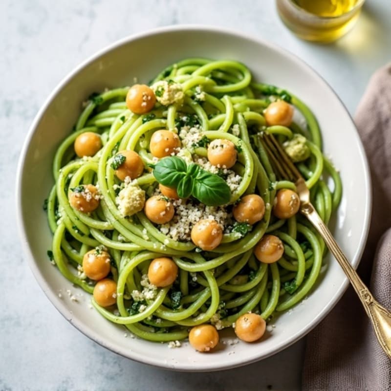 Creamy Vegan Pesto Zucchini Noodles