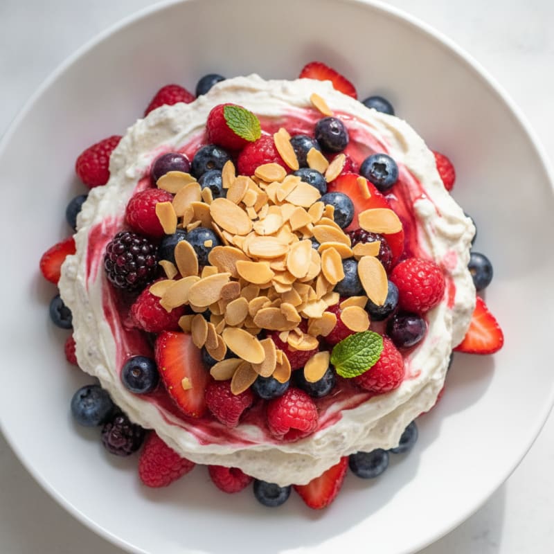 Greek Yogurt Protein Parfait with Berries and Almonds