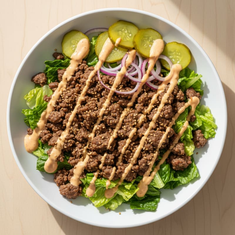 Big Mac Inspired Protein Bowl