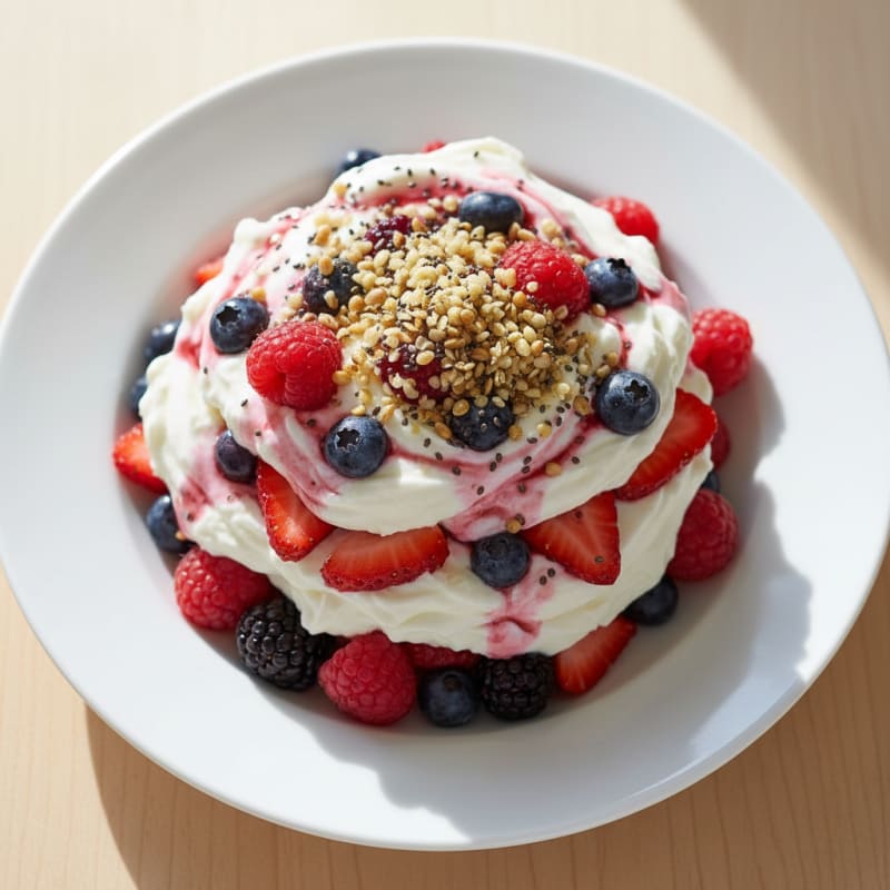 Greek Yogurt Protein Parfait with Mixed Berries