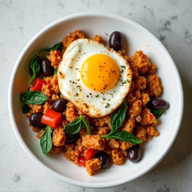 Spicy Chorizo and Egg Scramble with Black Beans