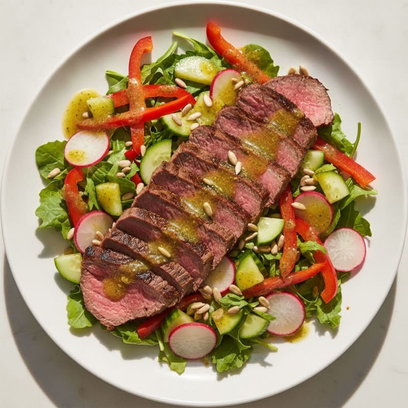Grilled Steak Salad with Crunchy Vegetables