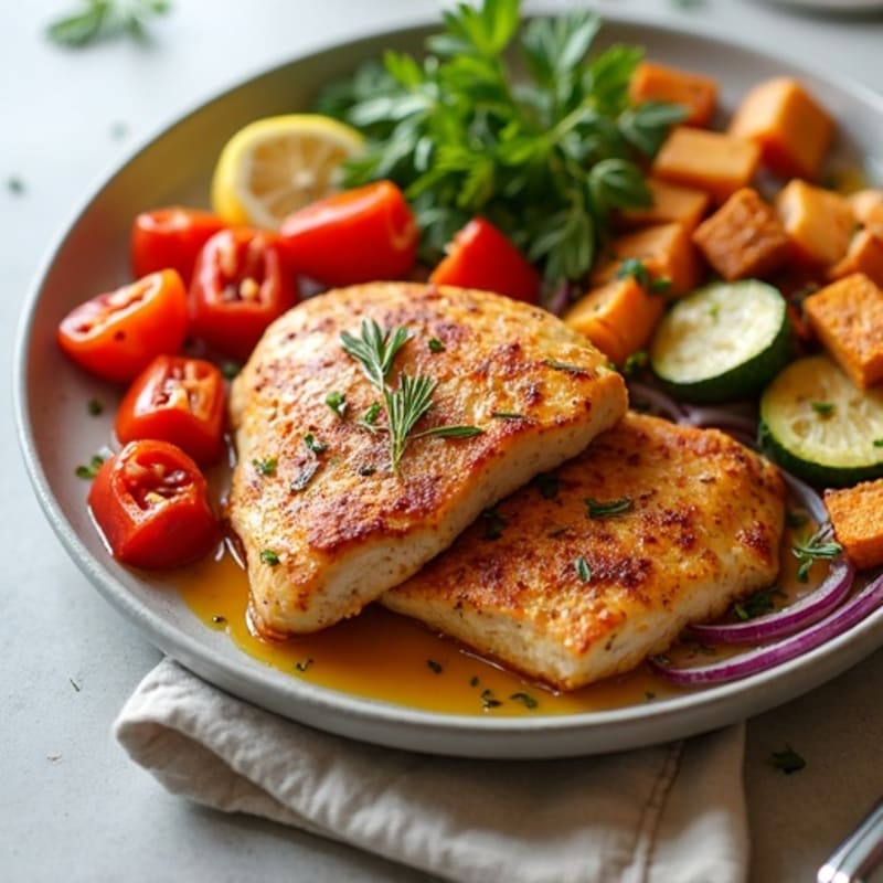 Sheet Pan Spiced Chicken with Roasted Vegetables