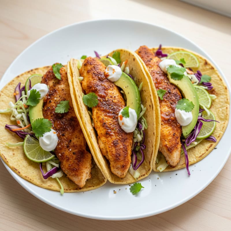 Crispy Chili-Lime Chicken Tacos