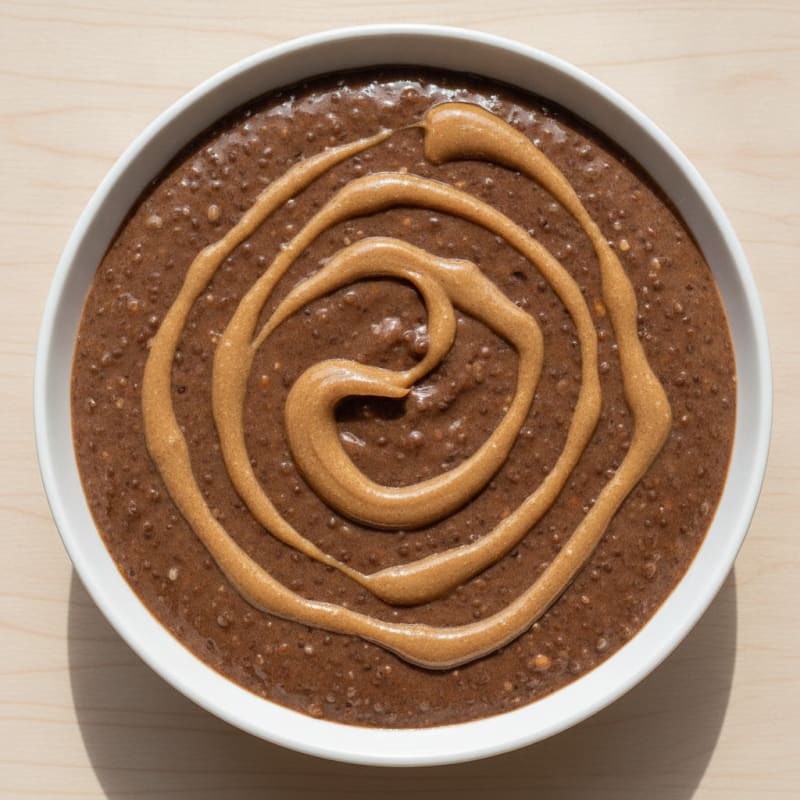 Protein Chocolate Chia Pudding with Almond Butter Swirl