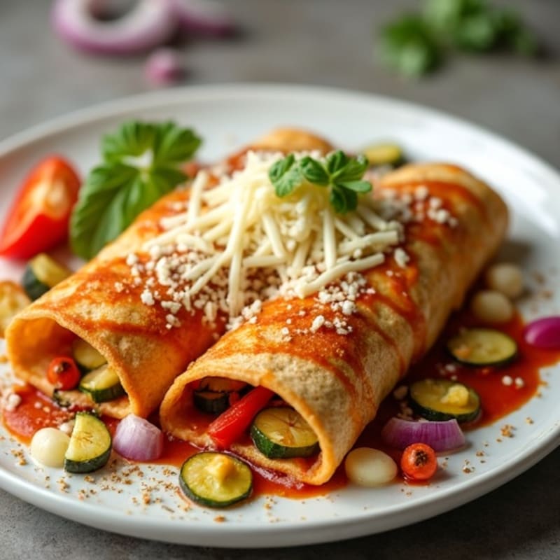 Healthy Chicken Enchiladas with Roasted Veggies