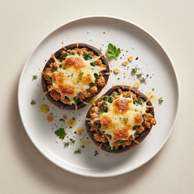 Creamy Herb-Stuffed Portobello Mushrooms
