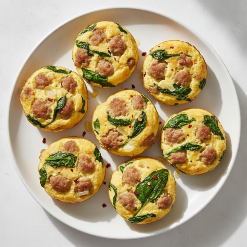 Sausage and Spinach Egg Bites