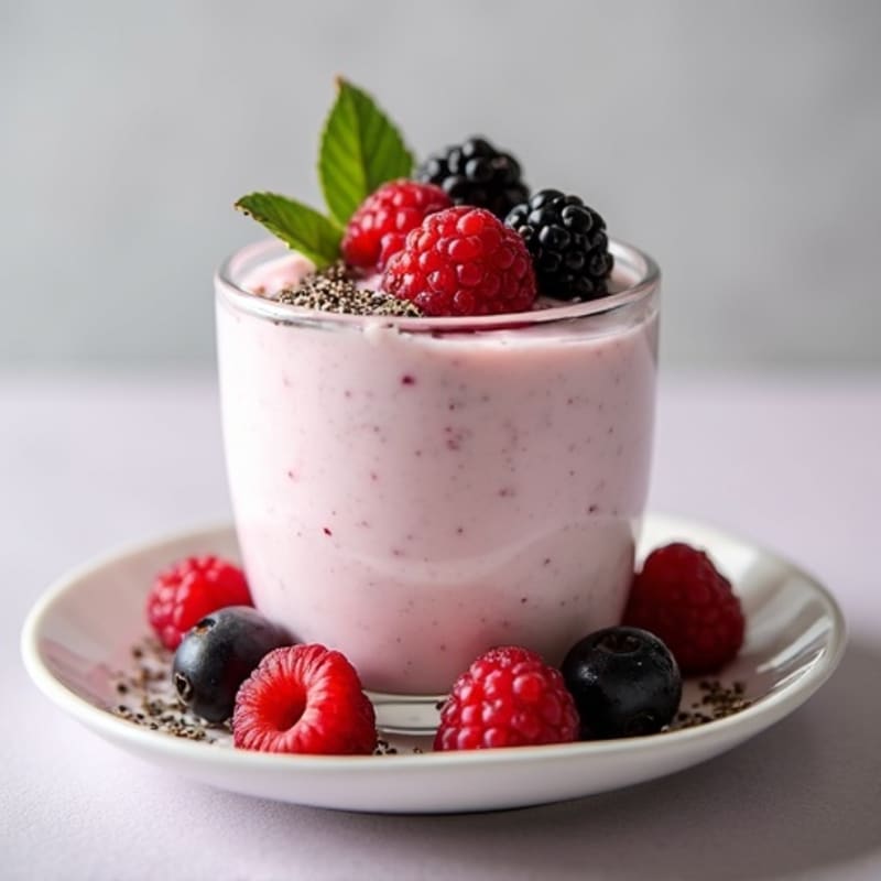 Silky Greek Yogurt Protein Mousse with Mixed Berries