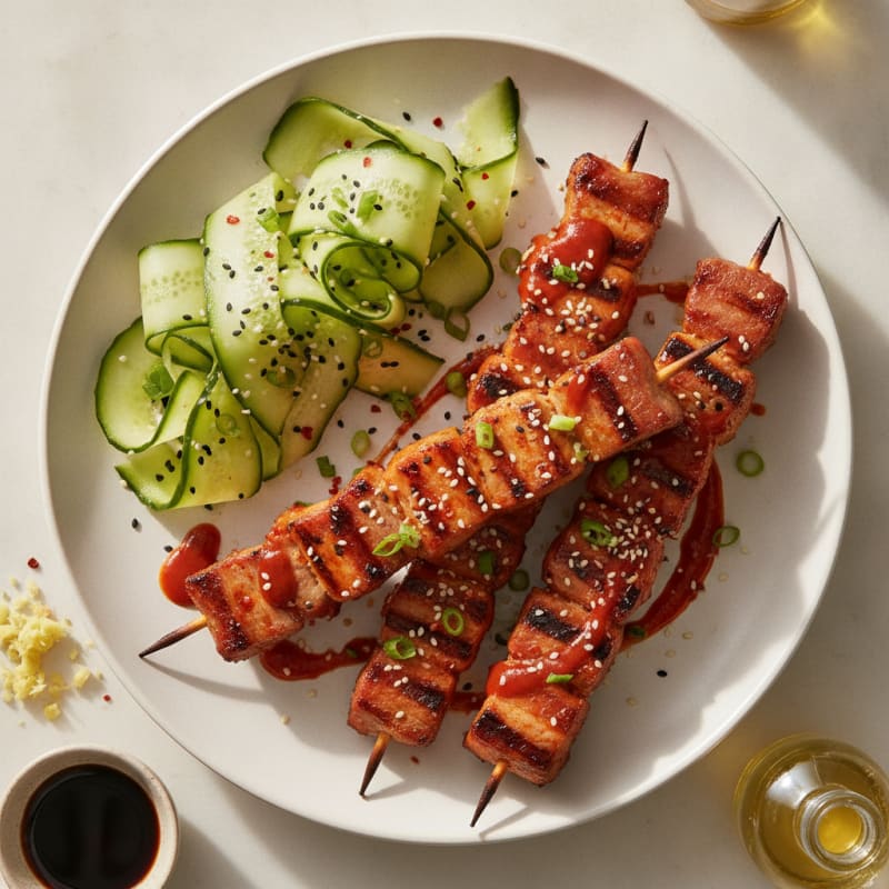 Spicy Gochujang Pork Skewers