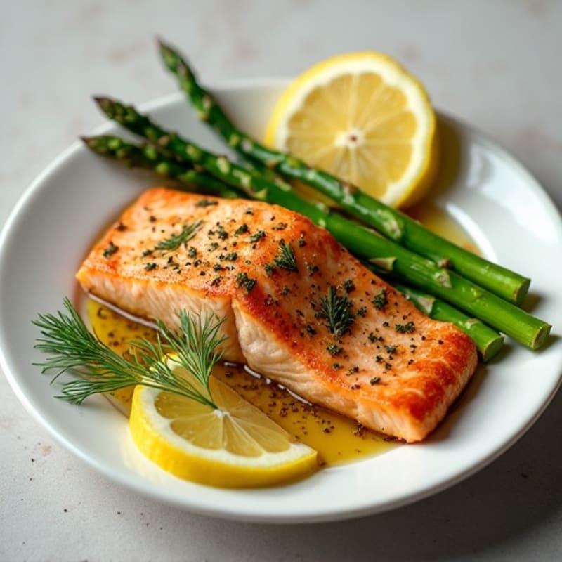 Lemon-Herb Roasted Salmon with Crispy Asparagus