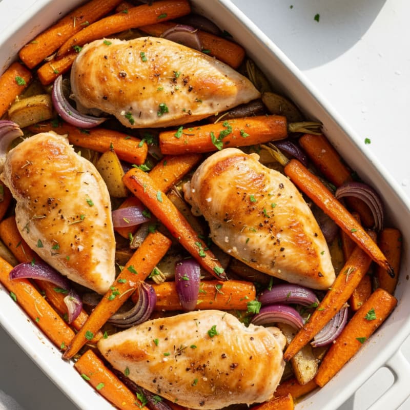 Oven-Baked Chicken with Roasted Root Vegetables