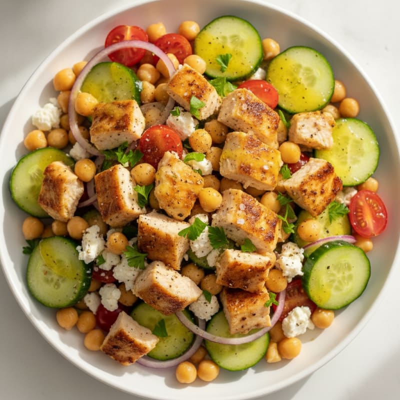 Mediterranean Chickpea Salad with Lemon-Herb Dressing