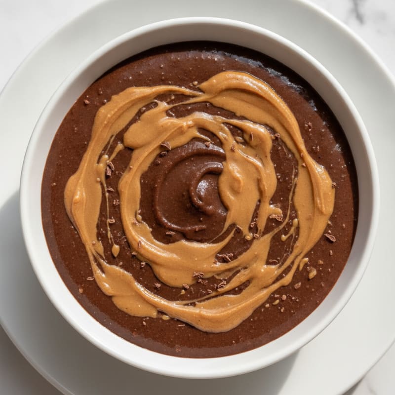 Silky Chocolate Protein Pudding with Peanut Butter Swirl