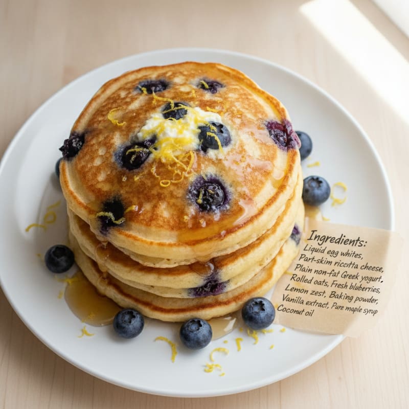 Blueberry Ricotta Pancakes with Lemon Zest