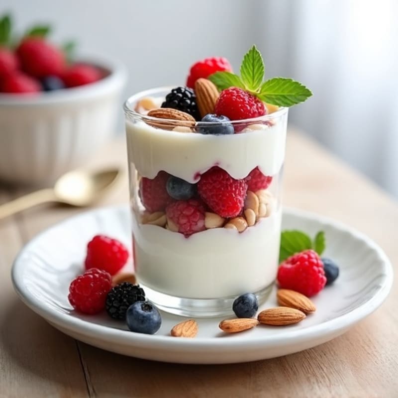 Greek Yogurt Parfait with Almonds and Berries