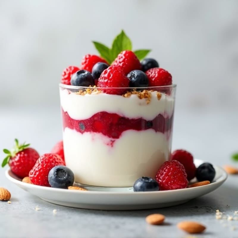 Greek Yogurt Parfait with Berries and Almonds