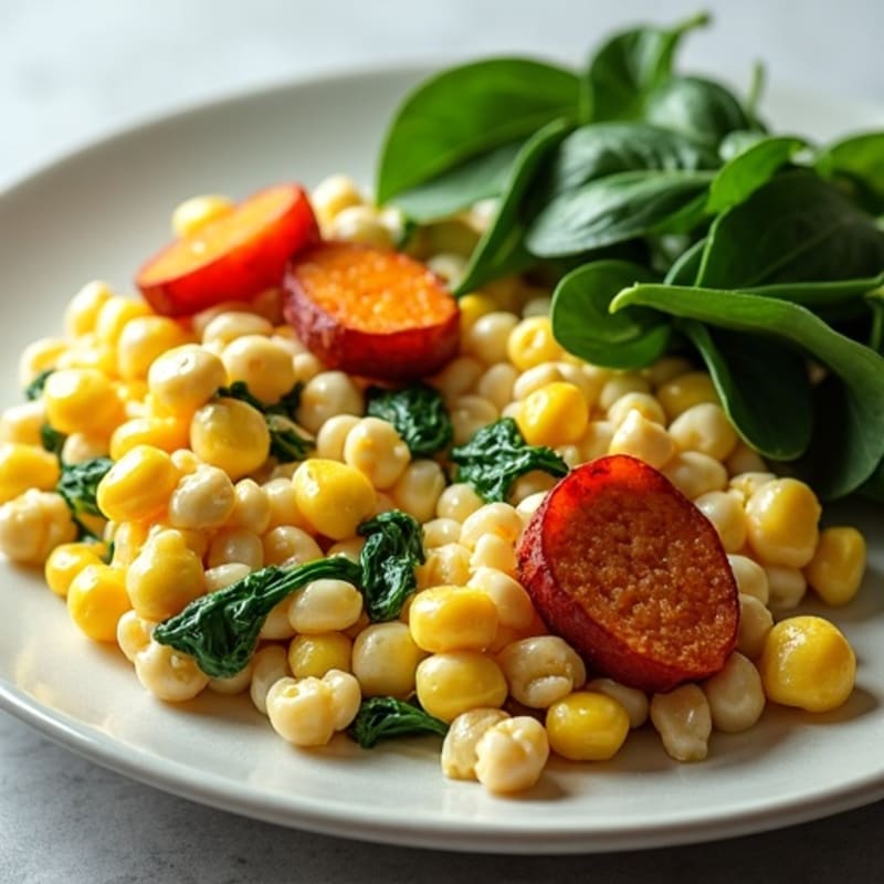 Egg White and Turkey Sausage Scramble with Spinach and Sweet Potato