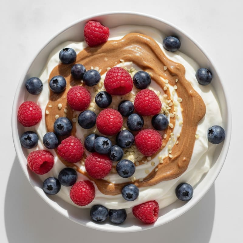 Silky Protein Yogurt Bowl with Mixed Berries