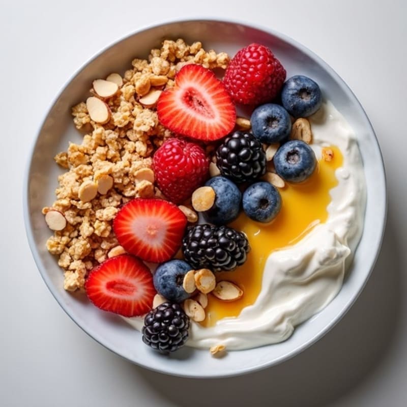 Crunchy Greek Yogurt Power Bowl with Honey-Drizzled Berries