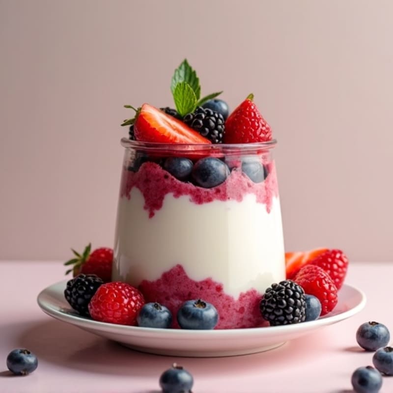 Greek Yogurt Protein Parfait with Mixed Berries