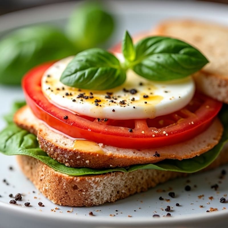 Grilled Tomato, Fresh Mozzarella, and Basil Sandwich