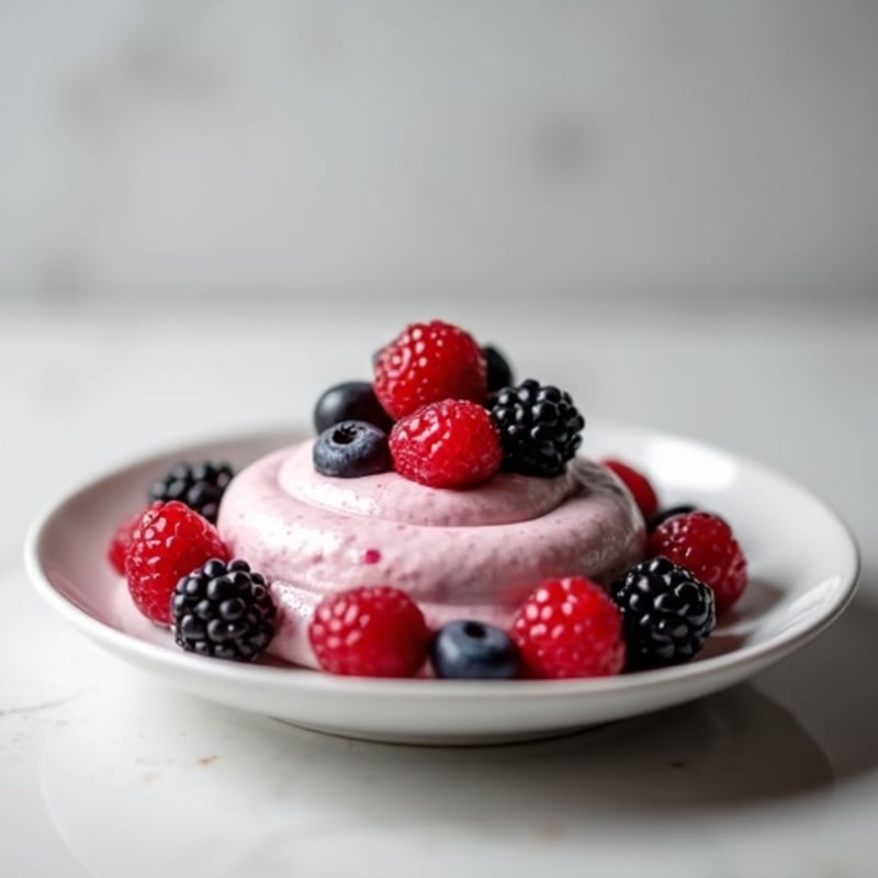 Greek Yogurt Protein Mousse with Mixed Berries