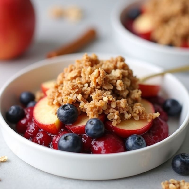 Baked Apple and Berry Crisp with Crispy Oat Topping