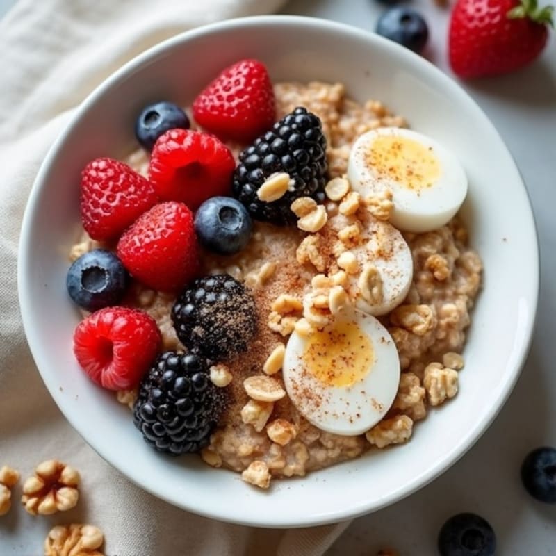 Hearty Cinnamon Oatmeal with Fresh Berries