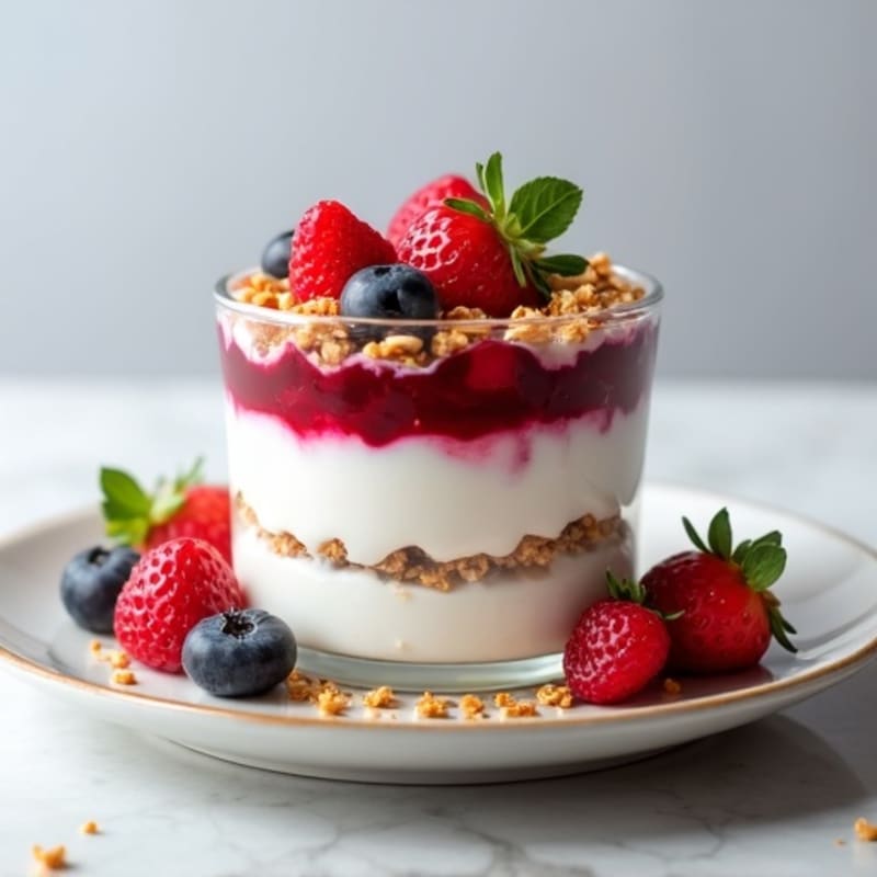 Silky Greek Yogurt Protein Parfait with Berries