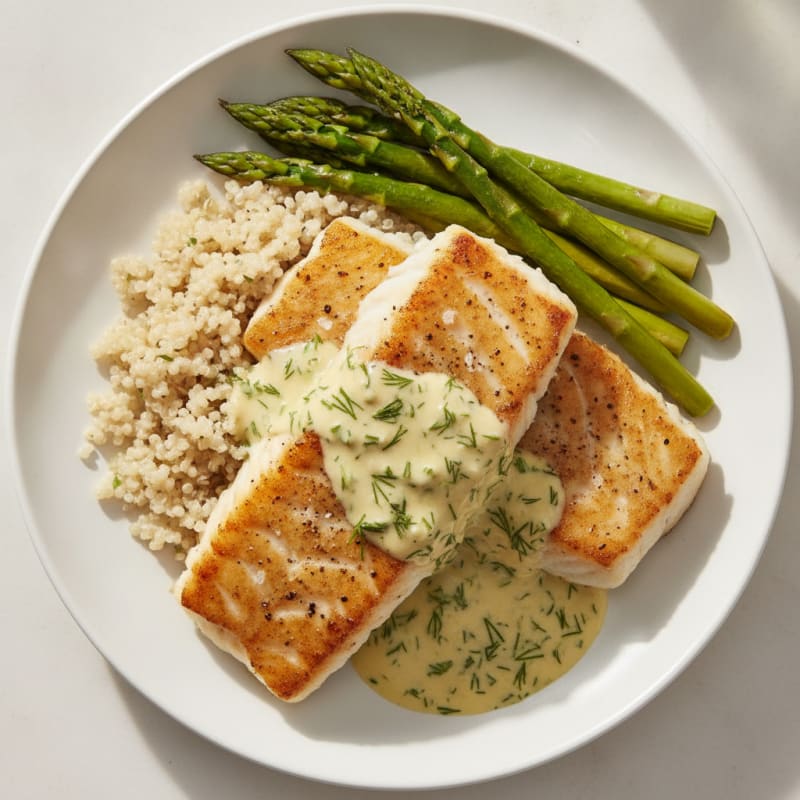 Pan-Seared Cod with Lemon-Dill Sauce
