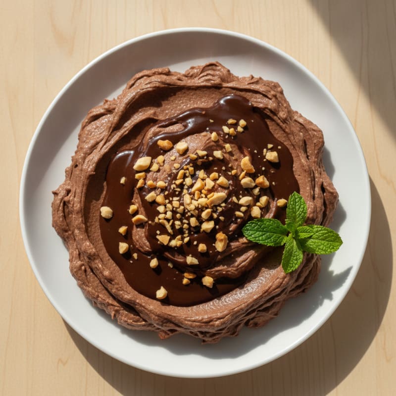 Chocolate Protein Drink with Cottage Cheese Blended