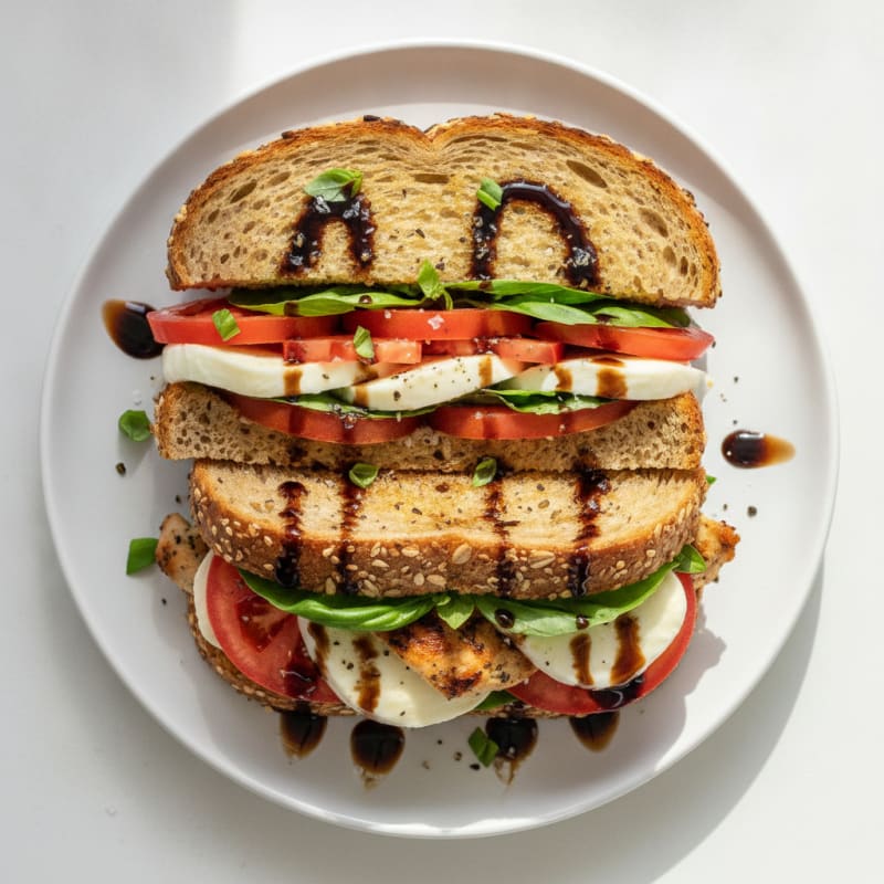 Grilled Caprese Sandwich with Balsamic Glaze
