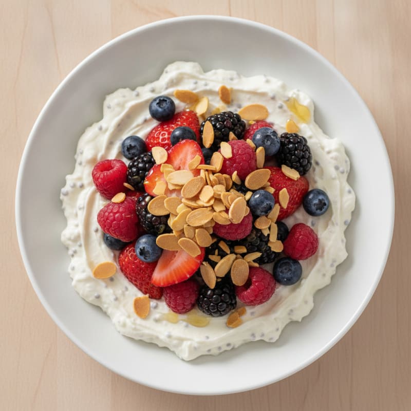 Silky Greek Yogurt Protein Pudding with Berries