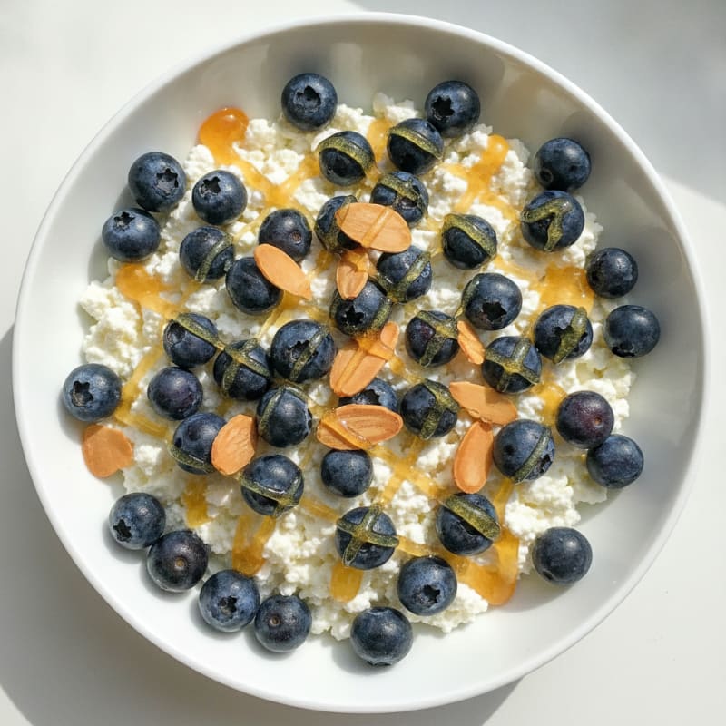 Cottage Cheese Berry Bowl with Almonds