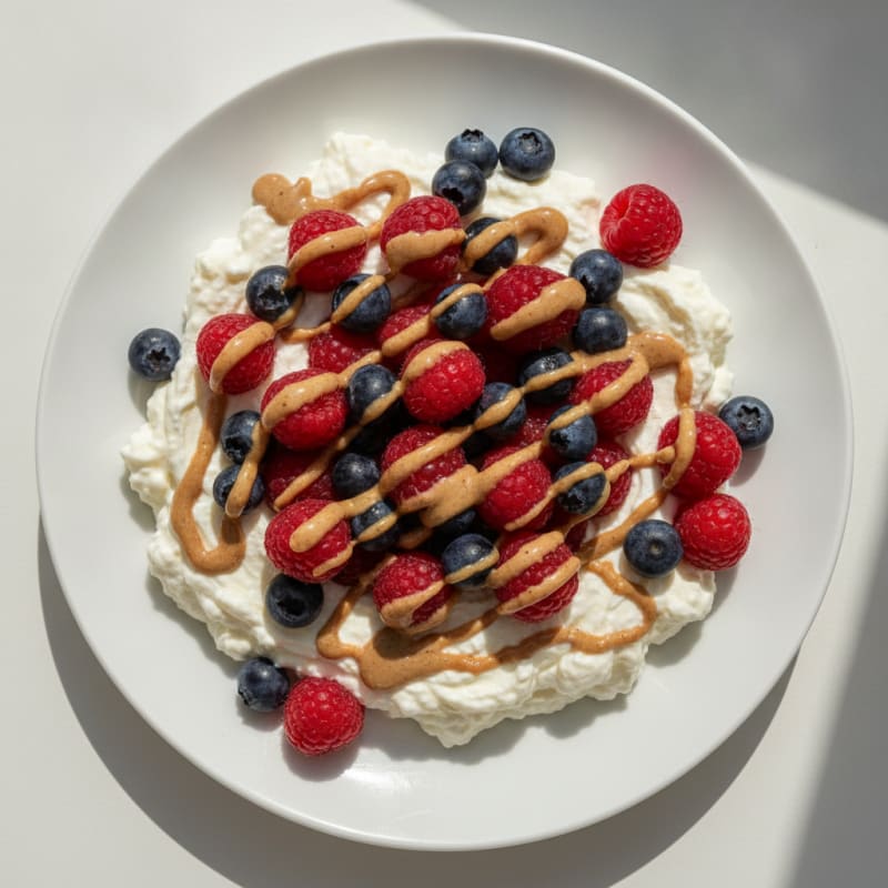 Silky Greek Yogurt Protein Mousse with Mixed Berries