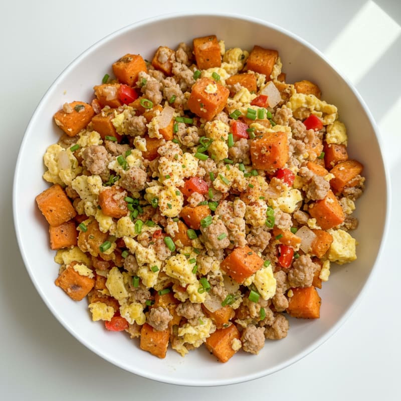 Eggs with Roasted Sweet Potato Hash