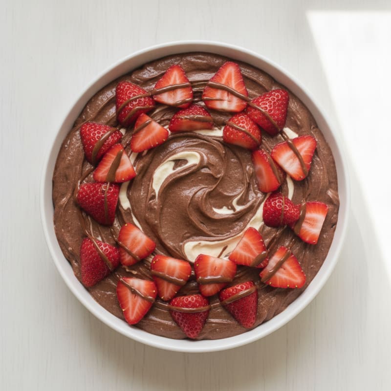 Silky Chocolate Protein Pudding with Fresh Strawberries