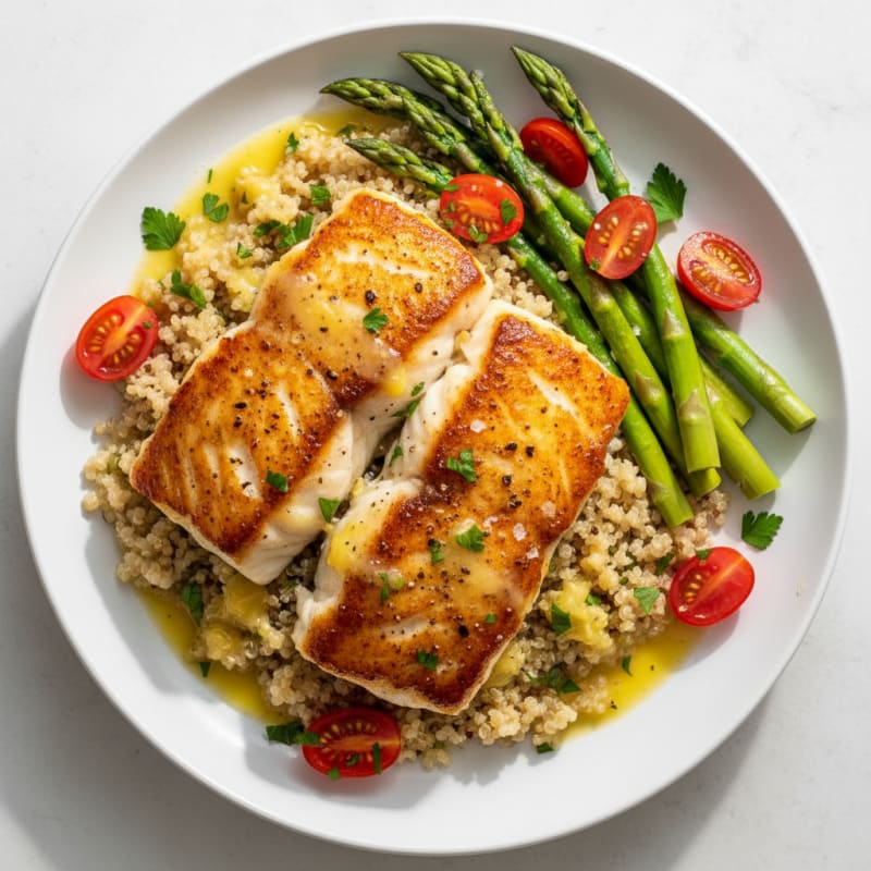 Golden Pan-Seared Cod with Zesty Lemon