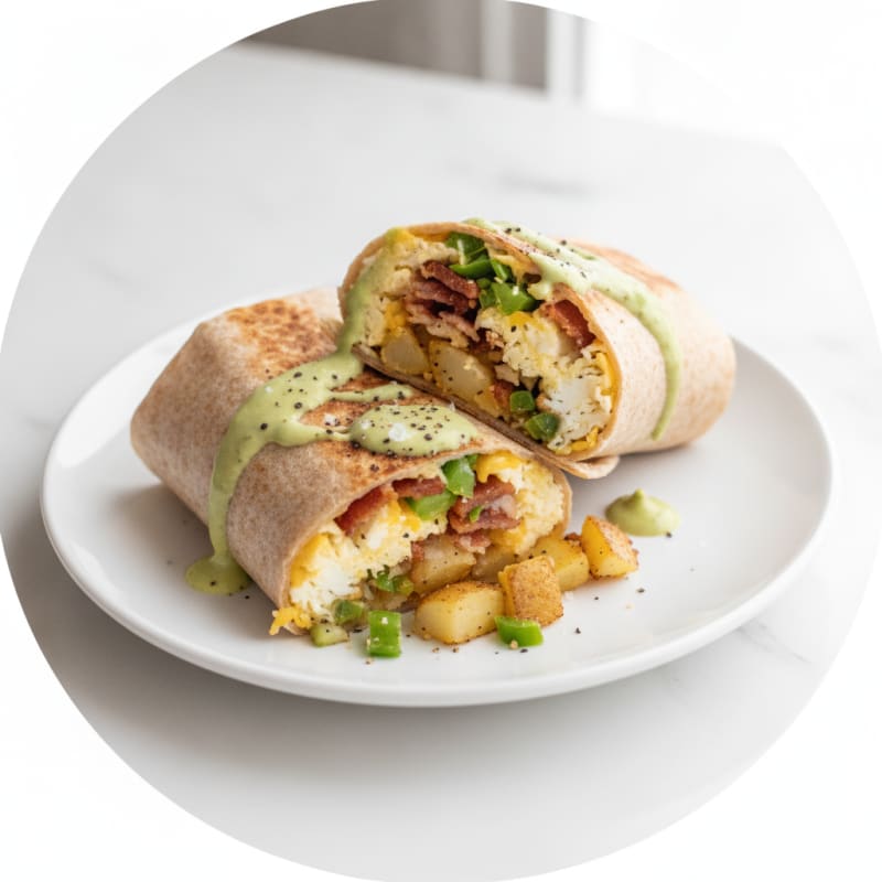 Green Chile Bacon Breakfast Burrito