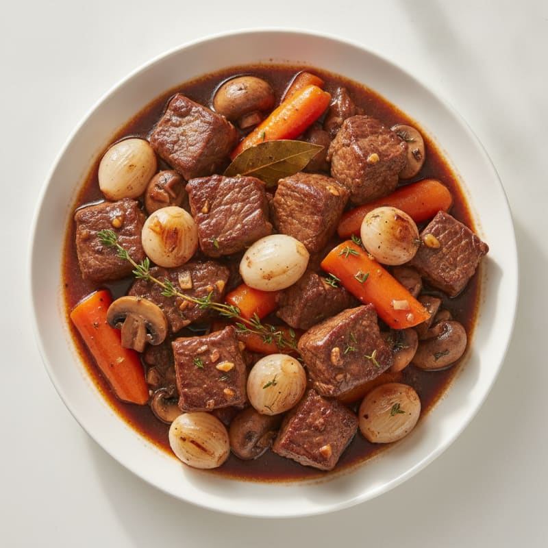 Classic Beef Bourguignon with Pearl Onions