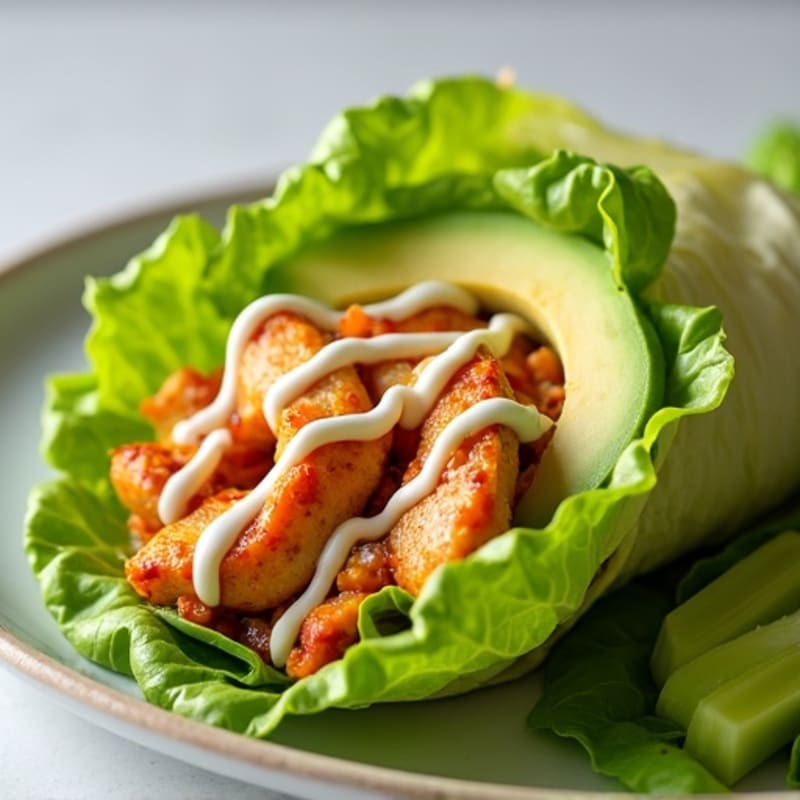 Spicy Buffalo Ranch Chicken Lettuce Wrap