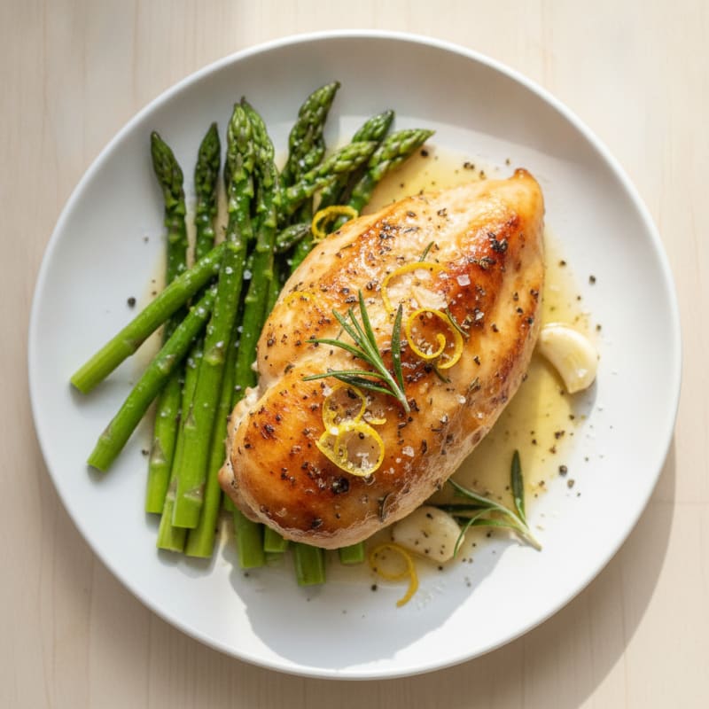 Lemon-Herb Roasted Chicken with Asparagus