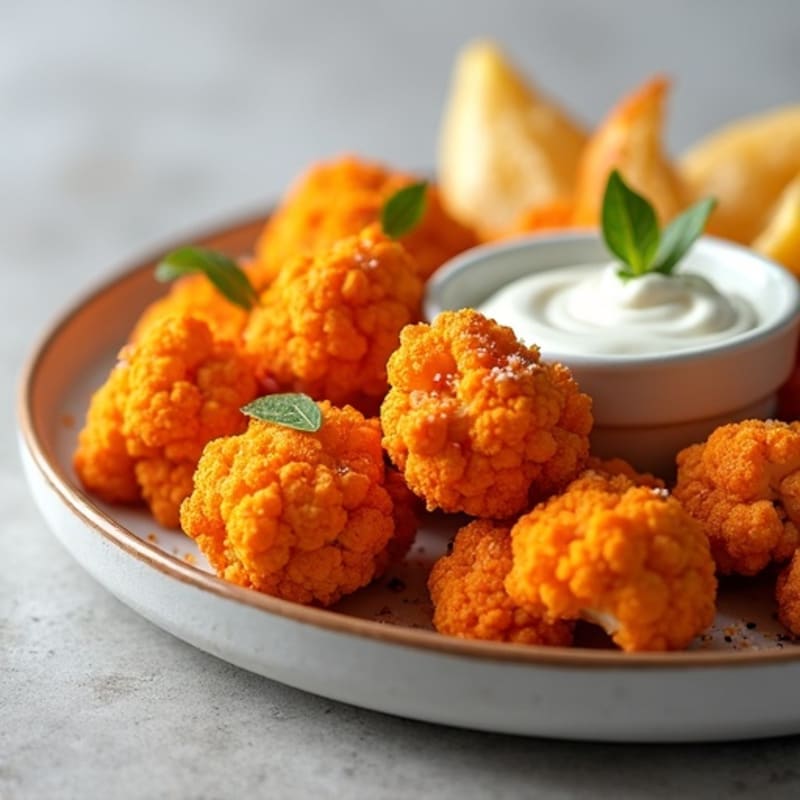 Crispy Roasted Buffalo Cauliflower Bites
